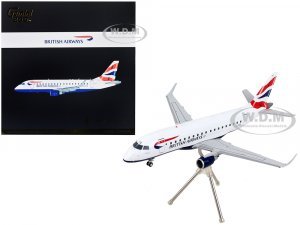 Embraer ERJ-170 Commercial Aircraft British Airways White with Striped Tail Gemini 200 Series