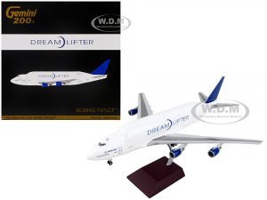 Boeing 747LCF Commercial Aircraft Dreamlifter White with Blue Tail Gemini 200 Series