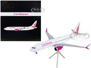 Boeing 737 MAX 8 Commercial Aircraft Caribbean Airlines White with Pink Tail Gemini 200 Series