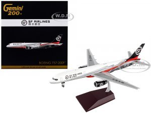 Boeing 757-200F Commercial Aircraft SF Airlines White and Black with Red Stripes Gemini 200 Series