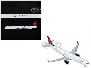 Airbus A321 Commercial Aircraft Delta Air Lines (N328DN) White with Blue and Red Tail Gemini 200 Series