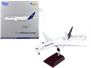 Boeing 777F Commercial Aircraft Lufthansa Cargo White with Blue Tail Gemini 200 - Interactive Series