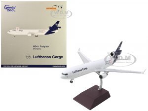 McDonnell Douglas MD-11F Commercial Aircraft Lufthansa Cargo White with Blue Tail Gemini 200 - Interactive Series