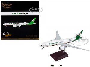 Boeing 777F Commercial Aircraft Eva Air Cargo White with Green Tail Gemini 200 - Interactive Series