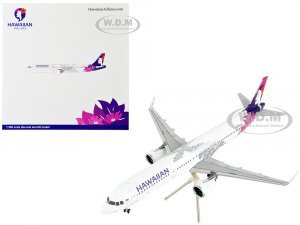 Airbus A321neo Commercial Aircraft Hawaiian Airlines White with Purple Tail Gemini 200 Series