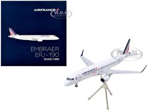 Embraer ERJ-190 Commercial Aircraft Air France Hop (F-HBLN) White with Striped Tail Gemini 200 Series