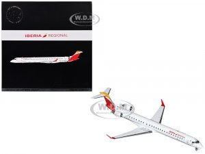Bombardier CRJ1000 Commercial Aircraft Iberia Regional (EC-MVZ) White with Red Tail Gemini 200 Series