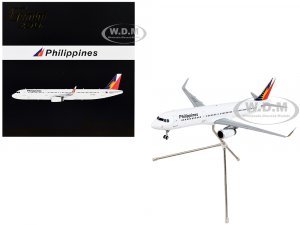 Airbus A321 Commercial Aircraft Philippine Airlines White with Tail Graphics Gemini 200 Series