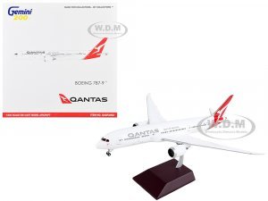 Boeing 787-9 Commercial Aircraft Qantas Airways - Spirit of Australia White with Red Tail Gemini 200 Series