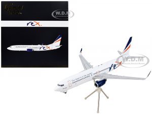 Boeing 737-800 Commercial Aircraft Regional Express Rex Airlines White with Striped Tail Gemini 200 Series