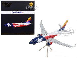Boeing 737-700 Commercial Aircraft with Flaps Down Southwest Airlines - Lone Star One Texas Flag Livery Gemini 200 Series