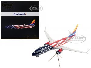 Boeing 737-800 Commercial Aircraft Southwest Airlines - Freedom One American Flag Livery Gemini 200 Series