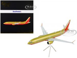 Boeing 737 MAX 8 Commercial Aircraft Southwest Airlines Gold and Red Gemini 200 Series