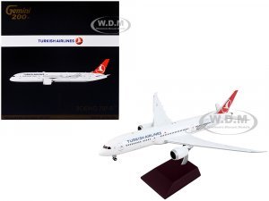 Boeing 787-9 Commercial Aircraft Turkish Airlines White with Red Tail Gemini 200 Series