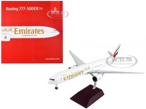Boeing 777-300ER Commercial Aircraft Emirates Airlines White with Striped Tail Gemini 200 Series