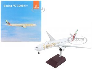 Boeing 777-300ER Commercial Aircraft Emirates Airlines - 2023 Livery White with Striped Tail Gemini 200 Series