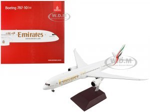 Boeing 787-10 Commercial Aircraft Emirates Airlines White with Striped Tail Gemini 200 Series