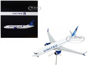 Boeing 737 MAX 8 Commercial Aircraft United Airlines White with Blue Tail Gemini 200 Series