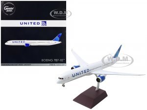Boeing 787-10 Commercial Aircraft United Airlines White with Blue Tail Gemini 200 Series
