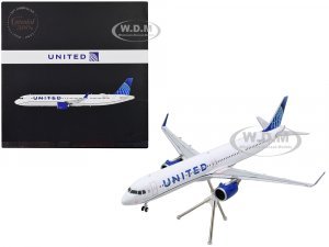 Airbus A321neo Commercial Aircraft United Airlines (N44501) White with Blue Tail Gemini 200 Series 1/200