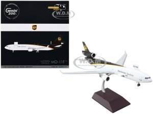 McDonnell Douglas MD-11F Commercial Aircraft UPS Worldwide Services White with Brown Tail Gemini 200 - Interactive Series 1 200