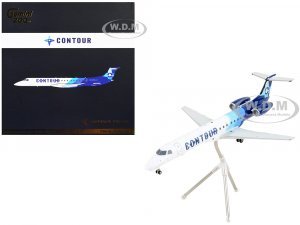 Embraer ERJ-145 Commercial Aircraft Contour Airlines White and Blue Gemini 200 Series