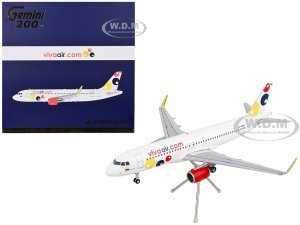 Airbus A320 Commercial Aircraft Viva Air White with Tail Graphics Gemini 200 Series