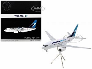 Boeing 737-600 Commercial Aircraft WestJet (C-GWSL) White with Blue Tail Gemini 200 Series