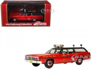 1970 Ford Galaxie Station Wagon Chicago Fire Department Chief 16th Battalion Red with Black Top