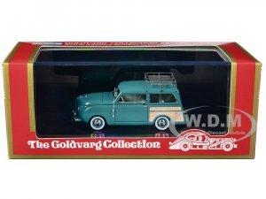 1949 Crosley Station Wagon Medium Blue with Roof Rack and Light Blue Interior