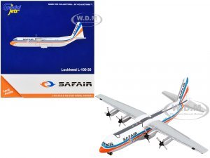 Lockheed L-100-30 Commercial Aircraft Safair White with Blue and Orange Stripes