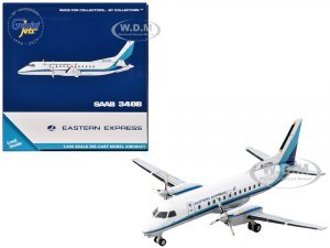 Saab 340B Commercial Aircraft Eastern Express (N407BH) White with Blue Stripes