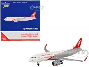 Airbus A320 Commercial Aircraft Air Arabia White and Gray with Red Tail