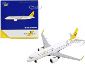 Airbus A320neo Commercial Aircraft Royal Brunei Airlines White with Yellow Tail