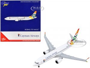 Boeing 737 MAX 8 Commercial Aircraft Cayman Airways White with Tail Graphics