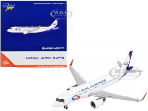 Airbus A320neo Commercial Aircraft Ural Airlines White with Blue Tail