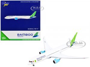 Boeing 787-9 Commercial Aircraft Bamboo Airways White with Green Tail