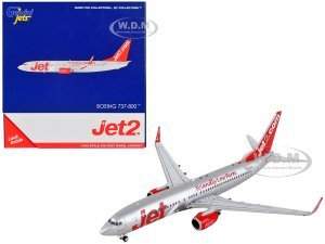 Boeing 737-800 Commercial Aircraft Jet2.Com Silver with Red Tail