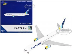 Boeing 767-300ER Commercial Aircraft Eastern Airlines White with Striped Tail