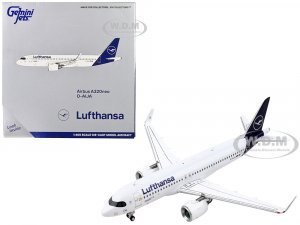Airbus A320neo Commercial Aircraft Lufthansa White with Dark Blue Tail