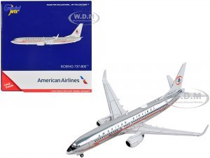 Boeing 737-800 Astrojet Commercial Aircraft American Airlines Silver with Orange Stripes
