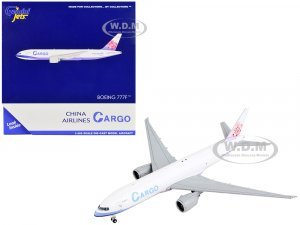 Boeing 777F Commercial Aircraft China Airlines Cargo White with Purple Stripes and Tail