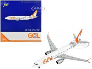 Boeing 737 MAX 8 Commercial Aircraft Gol Linhas Aereas Inteligentes White with Orange and Silver Tail