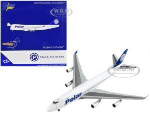Boeing 747-400F Commercial Aircraft Polar Air Cargo White with Blue Tail Interactive Series