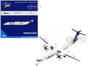 Bombardier Q400 Commercial Aircraft Alaska Airlines - University of Washington Huskies White with Purple and Gold Tail