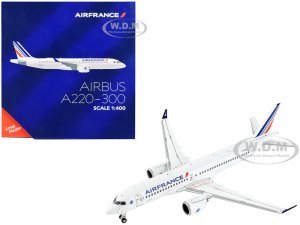 Airbus A220-300 Commercial Aircraft Air France White with Tail Stripes