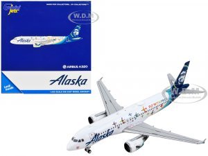 Airbus A320 Commercial Aircraft Alaska Airlines - Fly with Pride White with Blue Tail