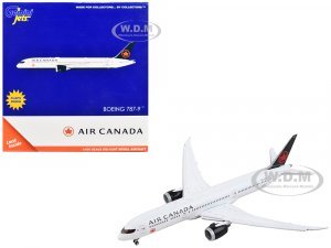 Boeing 787-9 Commercial Aircraft with Flaps Down Air Canada White with Black Tail