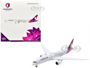 Boeing 787-9 Dreamliner Commercial Aircraft Hawaiian Airlines (N780HA) White with Purple Tail
