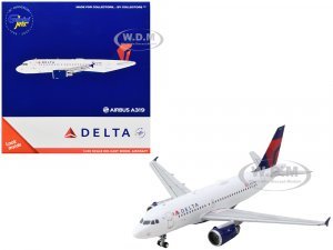 Airbus A319 Commercial Aircraft Delta Air Lines White with Blue and Red Tail